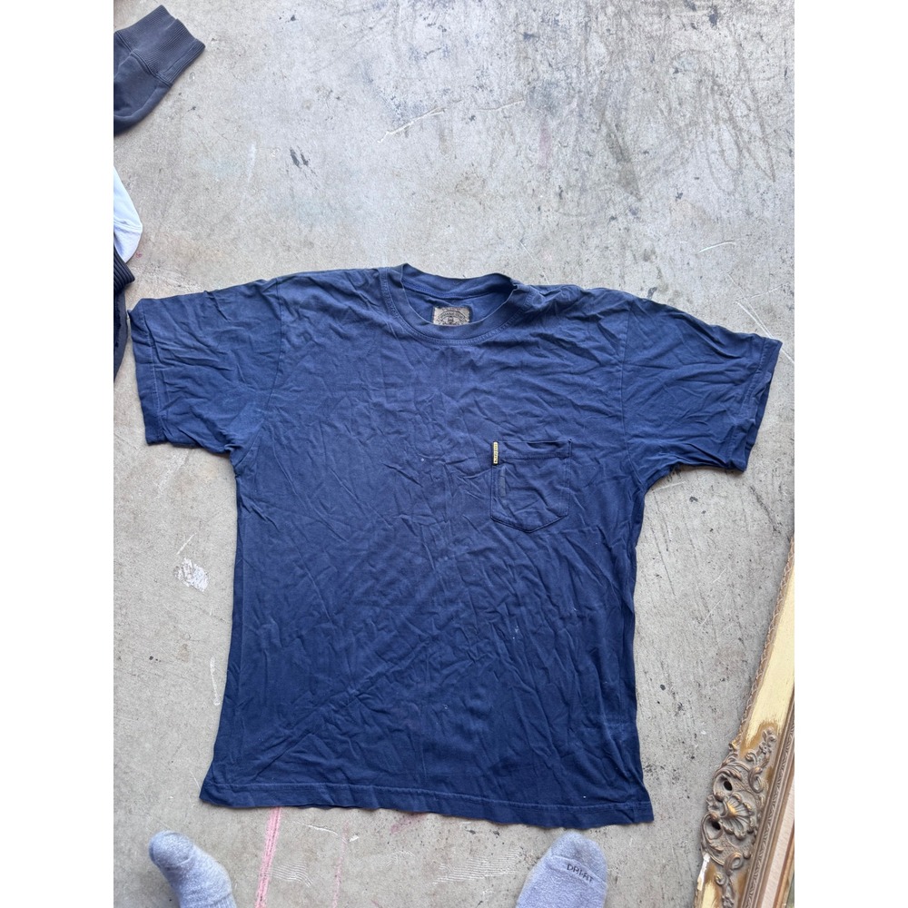 Vintage Armani Jeans Navy Blue Pocket T-Shirt Mens Large Short Sleeve Cotton